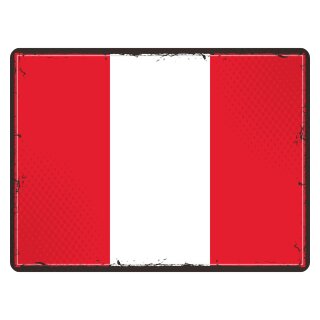 Blechschild "Flagge Peru Retro" 40 x 30 cm Dekoschild Nationalflaggen