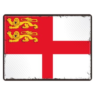 Blechschild "Flagge Sark Retro" 40 x 30 cm Dekoschild Nationalflaggen