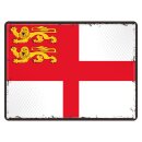 Blechschild "Flagge Sark Retro" 40 x 30 cm...