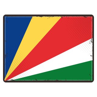 Blechschild "Flagge Seychellen Retro" 40 x 30 cm Dekoschild Nationalflaggen