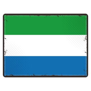 Blechschild "Flagge Sierra Leone Retro" 40 x 30 cm Dekoschild Länderfahnen