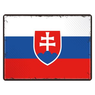 Blechschild "Flagge Slowakei Retro" 40 x 30 cm Dekoschild Länderflagge