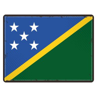 Blechschild "Flagge Salomonen Retro" 40 x 30 cm Dekoschild Nationalflaggen