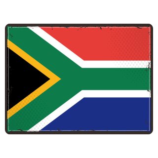 Blechschild "Flagge Südafrika Retro" 40 x 30 cm Dekoschild Südafrika Flagge