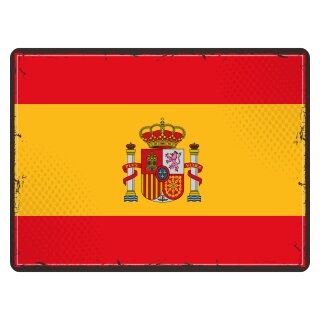 Blechschild "Flagge Spanien Retro" 40 x 30 cm Dekoschild Fahnen