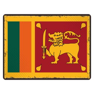 Blechschild "Flagge Sri Lanka Retro" 40 x 30 cm Dekoschild Nationalflaggen