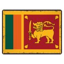 Blechschild "Flagge Sri Lanka Retro" 40 x 30 cm...