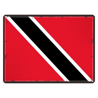 Blechschild "Flagge Trinidad und Tobago Retro" 40 x 30 cm Dekoschild Länderfahnen