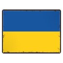 Blechschild "Flagge Ukraine Retro" 40 x 30 cm...