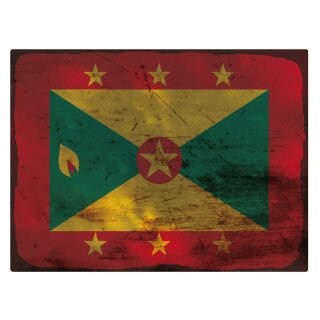 Blechschild "Flagge Grenada Rusty Look" 40 x 30 cm Dekoschild Länderflagge