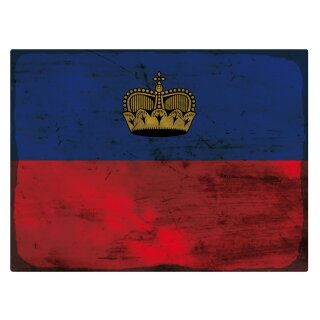 Blechschild "Flagge Liechtenstein Rusty Look" 40 x 30 cm Dekoschild Fahnen