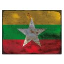 Blechschild "Flagge Myanmar Rusty Look" 40 x 30...