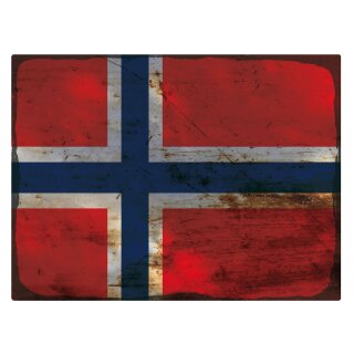 Blechschild "Flagge Norwegen Rusty Look" 40 x 30 cm Dekoschild Länderfahnen