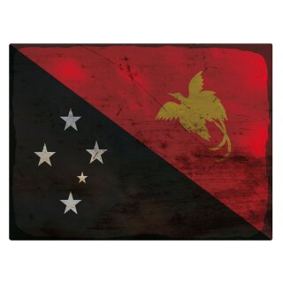 Blechschild "Flagge Papua Neuguinea Rusty Look" 40 x 30 cm Dekoschild Länderfahnen