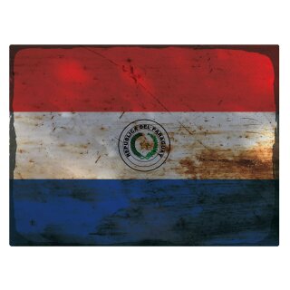 Blechschild "Flagge Paraguay Rusty Look" 40 x 30 cm Dekoschild Paraguay Flagge