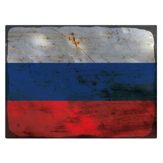 Blechschild "Flagge Russland Rusty Look" 40 x 30 cm Dekoschild Nationalflaggen