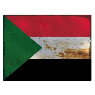 Blechschild "Flagge Sudan Rusty Look" 40 x 30 cm Dekoschild Fahnen