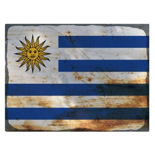 Blechschild "Flagge Uruguay Rusty Look" 40 x 30 cm Dekoschild Länderflagge