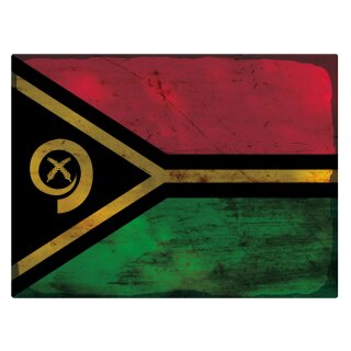 Blechschild "Flagge Vanuatu Rusty Look" 40 x 30 cm Dekoschild Länderfahnen