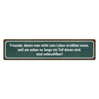 Blechschild "Freunde sind unbezahlbar" 46 x 10 cm Dekoschild Freunde