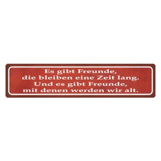 Blechschild "Gibt Freunde mit denen alt werden" 46 x 10 cm Dekoschild Freunde