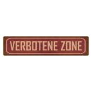 Blechschild "Verbotene Zone" 46 x 10 cm...