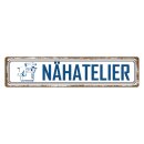 Blechschild "Nähatelier" 46 x 10 cm...