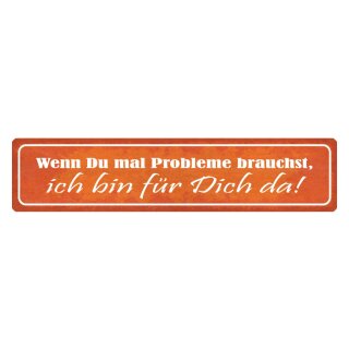 Blechschild "Wenn du Probleme brauchst, bin da" 46 x 10 cm Dekoschild Probleme