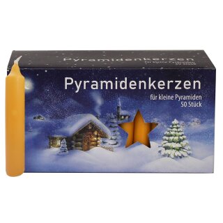 Pyramidenkerzen klein, natur ca. 14 x 74 mm 50 Stück/Pack