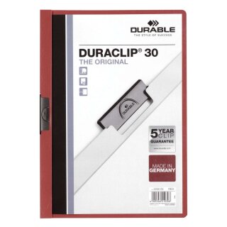 Durable Klemm-Mappe DURACLIP® 30, DIN A4, rot