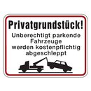 Hinweisschild "Privatgrundstück! Unberechtigt...