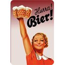 Schild Spruch "Hurra Bier" 20 x 30 cm Blechschild