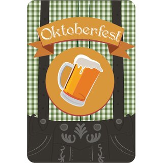 Schild Spruch "Oktoberfest, Bier" 20 x 30 cm Blechschild