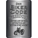 Schild Spruch "Biker Code: Freedom" 20 x 30 cm...