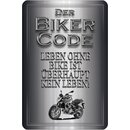 Schild Spruch "Biker Code: leben ohne Bike kein...