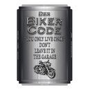 Schild Spruch "Biker Code: you only live once"...