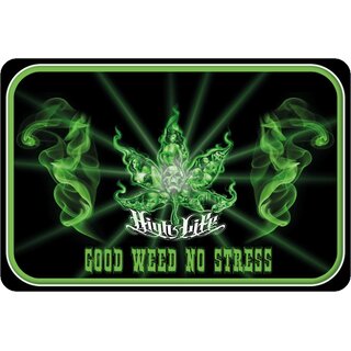 Schild Spruch "High Life, good weed no stress" 20 x 30 cm Blechschild