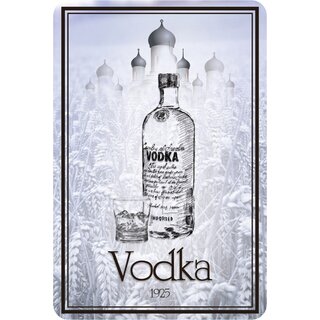 Schild Spruch "Vodka 1925" 20 x 30 cm Blechschild