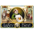 Schild Spruch "Lager Bier" 20 x 30 cm Blechschild