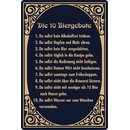 Schild Spruch "10 Biergebote, alkoholfrei Malz...