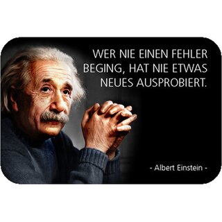 Schild Spruch "nie Fehler beging, nie neues ausprobiert, Einstein" 20 x 30 cm Blechschild