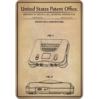 Schild Motiv "Spielekonsole, Design game machine, 1997" 20 x 30 cm Blechschild