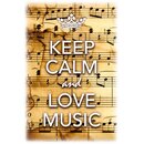 Schild Spruch "Keep calm and love music" 20 x...