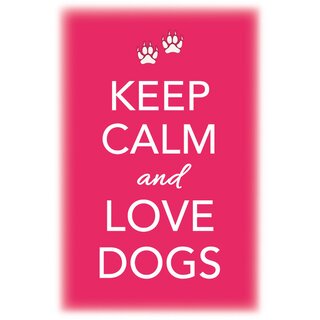 Schild Spruch "Keep calm and love dogs" 20 x 30 cm Blechschild