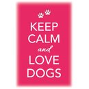 Schild Spruch "Keep calm and love dogs" 20 x 30...