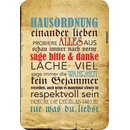 Schild Spruch "Hausordnung, einander lieben,...