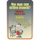 Schild Spruch "Grillen Männer Fleisch Bier,...