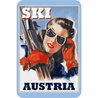 Schild Land "Ski Austria" Österreich 20 x 30 cm Blechschild