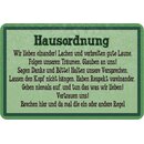 Schild Spruch "Hausordnung" grün 20 x 30...