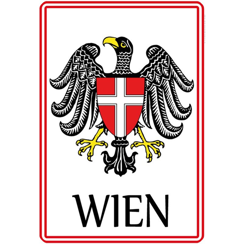 Schild Wappen "Wien" Stadt Adler 20 x 30 cm Blechschild, 7 ...